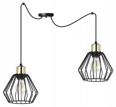 Produktbild von LED Pendelleuchte mit Draht-Lampenschirm – Moderne Hängelampe / Deckenleuchte im Industrial Design