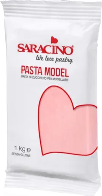 Produktbild von Saracino Pasta Model 1 kg ROSA Baby  Modellliermasse NEU im Flowpack