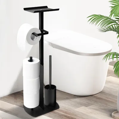 Produktbild von Toilettenpapierhalter mit Toilettenbürste - Stehendes Set