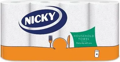 Obrázek produktu pro Utěrky kuchyňské Nicky, 48 útržků, 20,8 x 21 cm, 10 m, 2 vr., bílé, 4 ks