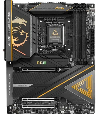 Produktbild von MSI MEG Z890 ACE - Motherboard - ATX - LGA1851-Sockel - Z890 Chipsatz - USB-C 3.2 Gen 2x2, USB 3.2 Gen 1, USB 3.2 Gen 2, USB4, USB-C 3.2 Gen2 - 10 Gigabit LAN, Wi-Fi 7, Bluetooth - Onboard-Grafik (CPU erforderlich) - HD Audio (8-Kanal)
