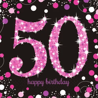 Zdjęcie produktu dla 50.Urodziny 16 serwetek 50 musujących Celebration