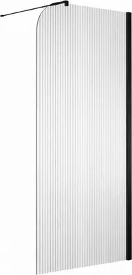 Image de Paroi de douche italienne flûtée - 120 x 195 cm - Noir - Droite - LUCIA