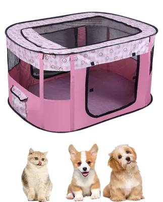 Image de Enclos pliable pour animaux de compagnie, dimensions : 70 x 55 x 40 cm. Imperméable