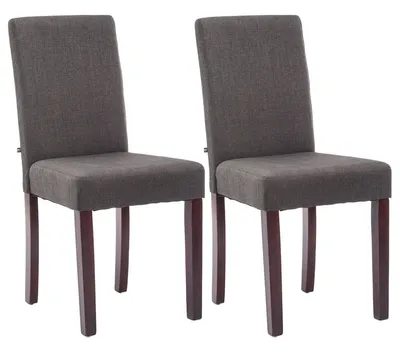 Produktbild von 2er Set Esszimmerstuhl HLO-CP25 Stoff cappuccino  dunkelgrau