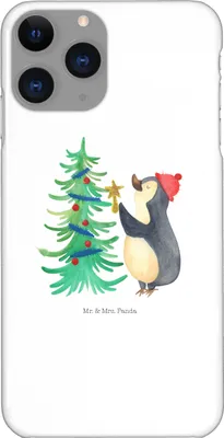 Produktbild von Mr. & Mrs. Panda Iphone 11 Pro Handyhülle Pinguin Weihnachtsbaum - Weiß - Geschenk, Premium Kunststoff, Weihnachten, Winter, Handy Case