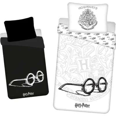 Productafbeelding van Harry Potter Dekbedovertrek Glasses glow in the dark - 140 x 200 cm - 70 x 90 cm
