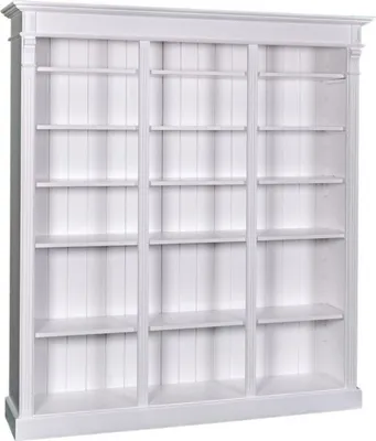 Produktbild von Casa Padrino Landhausstil Bücherschrank Weiß 180 x 39 x H. 197 cm - Massivholz Schrank - Regalschrank - Wohnzimmerschrank - Landhausstil Möbel