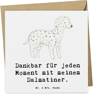 Produktbild von Mr. & Mrs. Panda Klappkarte Dalmatiner Moment - Weiß - Geschenk, Dalmatinac, Grußkarte, faltkarte, doppelkarte, Glückwunschkarte, anlasskarte