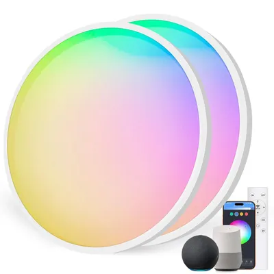 Obrázek produktu pro Stropní svítidlo, inteligentní ovládání, RGB barvy, 2 kusy, vyměnitelné, BÍLÁ