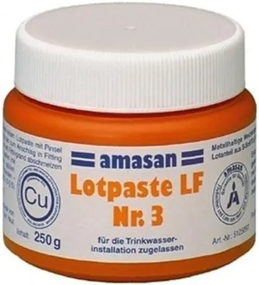 Produktbild von Amasan Weichlötpaste Nr.3 Fittingslötpaste Sn97Cu3 250g DVGW für Kupferrohr Trinkwasser & Heizung