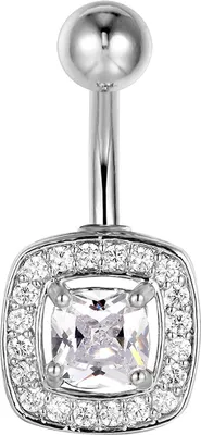 Produktbild von Karisma Edelstahl Bauchnabelpiercing Banana Zirkonia - HB145 - Silber
