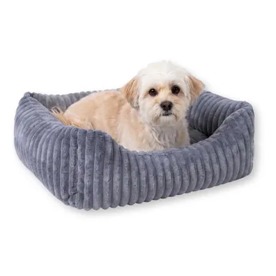 Produktbild von 4L Textil BELLA Hundebett Plüsch für mittelgroße Hunde, Weiches Hundekörbchen, Flauschiges Hundekorb Waschbar (90x70 cm, Grau)