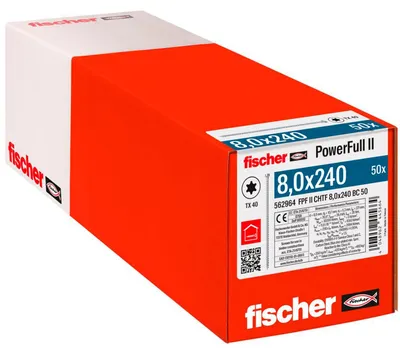 Produktbild von Fischer 562964, Schraube, Verzinkter Stahl, Holz, Zink, Vollgewinde, Zylindrischer Kopf
