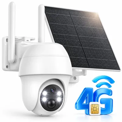 Produktbild von 4G LTE überwachungskamera mit sim karte outdoor 2K Solar kamera mit Akku 360° kabellose Au?enkamera ohne WLAN PIR Erkennung