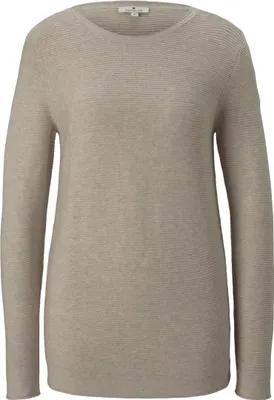 Produktbild von TOM TAILOR Langarm Strickpullover Gestreifter Rundhals Sweater Baumwolle OTTOMAN Größe: XL