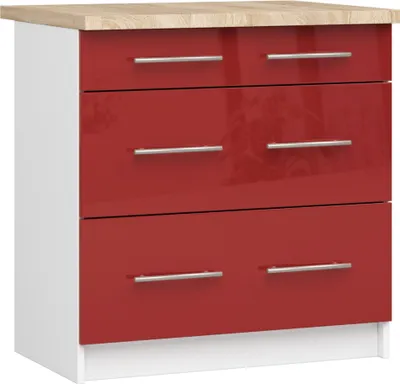 Obrázok produktu pre AKORD Furniture Factory KS0POLIBIACZERPOL3S015, Biela, 16 mm, 3 zásuvka/zásuviek, 460 mm, 800 mm, 850 mm
