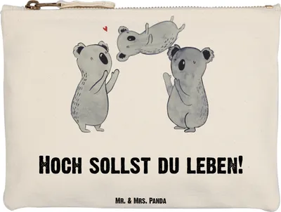 Produktbild von Mr. & Mrs. Panda Kosmetiktasche Koalas Feiern Grösse XL Große - Weiß - Geschenk, Herz, Koala, Make-Up Tasche, Geburtstag, pencil case, Party, Happy Birthday, Mäppchen