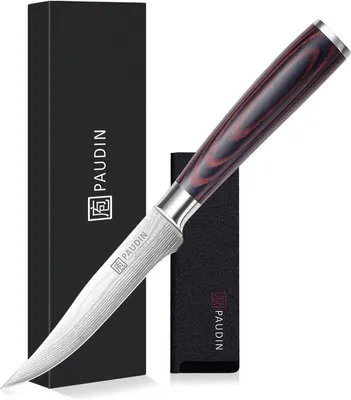 Image de PAUDIN N17 - Couteau office 12,5 cm - Couteau de cuisine - Acier carbone ultra tranchant - Manche ergonomique élégant