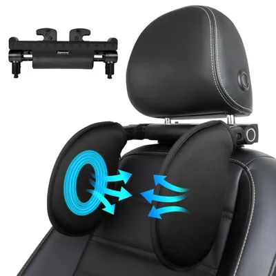 Immagine prodotto di Poggiatesta per auto in memory foam, retrattabile, rimovibile, adatto a bambini e adulti, colore nero