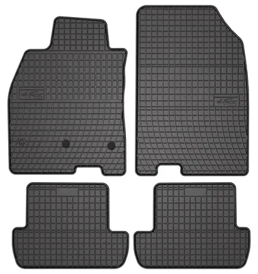 Image de Tapis de sol en caoutchouc pour Renault Megane III 2008-2015 (hayon/coupé/Grandtour/break) – 4 pièces, noirs, sur mesure