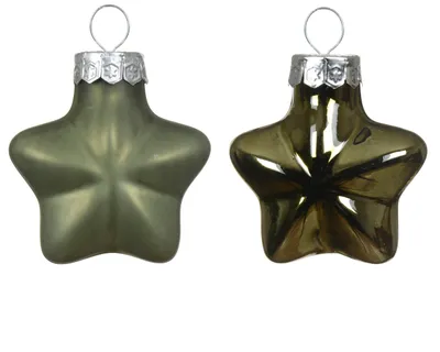 Produktbild von Christbaumschmuck Sterne 4cm Glas 12 Stück - Rosmarin