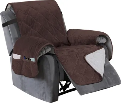 Obrázek produktu pro Deck Chair Cover Mat Protector for Quilted Arm Sofas Adjustable Elastic Band（Dark Brown） (Tmavě hnědý)