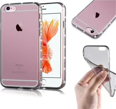 Produktbild von Cadorabo Hülle für Apple iPhone 6 / 6S Schutz Hülle in Schwarz Case Cover TPU Silikon Strass Handyhülle Etui