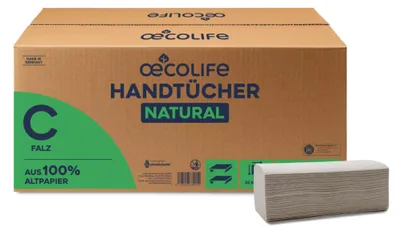 Productafbeelding van oecolife 4901201 oecolife Papierhandtücher 4901201 NATURAL Lagen-Falzung 1-lagig 2.400 Tücher