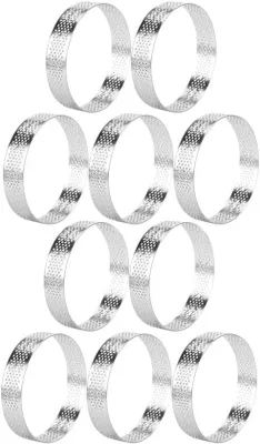 Image de 10 cercles en acier inoxydable de 12 cm pour gâteaux, quiches, mousses et moules à pâtisserie