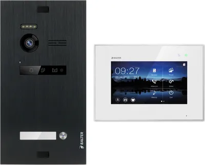 Produktbild von BALTER EVO Schwarz 2-Draht BUS 7" Monitor Video Türsprechanlage Set für 1 Familienhaus