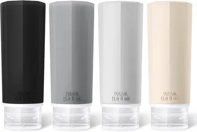 Produktbild von Famanu Reiseflaschen-Set 4 Stück - 100 ml - auslaufsicher und nachfüllbar