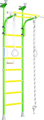Immagine prodotto di Wallbarz Family 4D parete di arrampicata parete di ginnastica parete di arrampicata attrezzi di ginnastica per bambini al coperto con montaggio a soffitto in verde