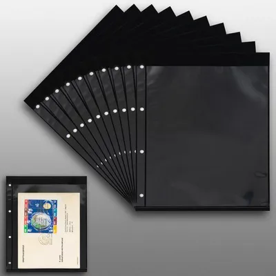 Produktbild von Prophila Collection 20 Einsteckseiten 1zeilig, auf 10 doppelseitigen, schwarzen Einsteckblättern