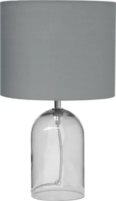 Obrázok produktu pre BELIANI Stolná lampa sivá priehľadná sklenený podstavec 44 cm dymové sklo látkové tienidlo moderný štýl obývačka spálňa