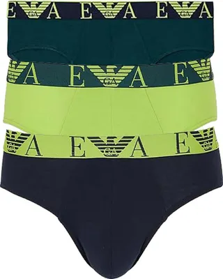 Immagine prodotto di Slip uomo EMPORIO ARMANI confezione 3 pezzi mutande elastico a vista cotone elasticizzato underwear articolo EM000258 AF10778, XL, Cotone 95%,Spandex 5%