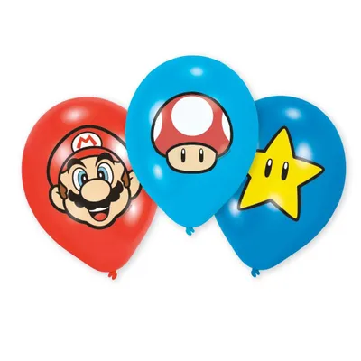 Produktbild von Amscan 9901999 - Latexballons Super Mario Bros, 6 Stück, Luftballons