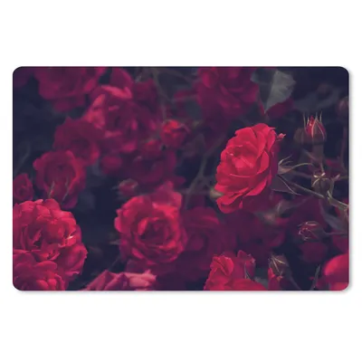 Obrázek produktu pro Podložka pod myš - Růže - červená - černá - 27x18cm - Podložka pod myš