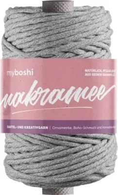 Produktbild von MyBoshi Makramee gezwirntes Baumwollseil 4mm 50m hellgrau