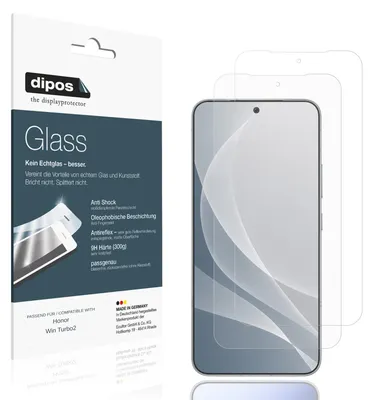 Obrázok produktu pre 2 ochranné fólie pre Honor Win Turbo2, matná povrchová úprava - antikorózna, 9H tvrdosť, fólia typu "dipos Glass", plastové sklo