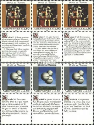 Produktbild von Briefmarken UNO - Genf 1993 Mi 233-234 Sechserblocks (kompl.Ausg.) postfrisch Menschenrechte