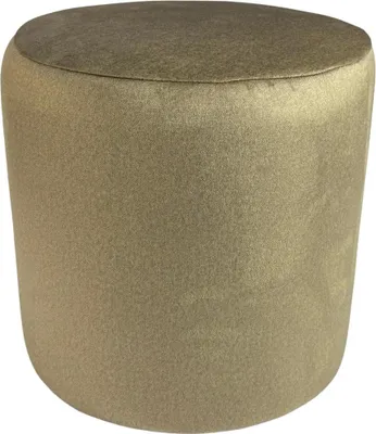 Produktbild von Velours-Hocker ELEMENT 40x40 cm rund – stilvoller, schwer entflammbarer und pflegeleichter Fußhocker – Beige