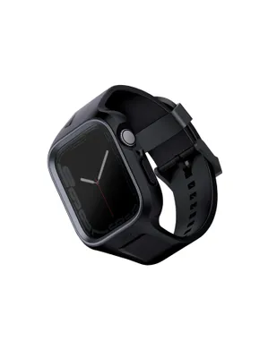 Obrázek produktu pro Uniq Monos Strap 2V1 Řemínek Na Apple Watch + Pouzdro Série 4/5/6/7/8/9/Se/Se2 44/45Mm. Černá/Půlnoční Černá