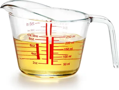Produktbild von Messbecher, 250ml Glas Messbecher mit Ausguss, Hitzebeständiger transparenter Messbecher mit Skala, Kinder-Milchbecher, Mikrowellengeeignet