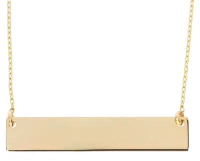 Produktbild von Namenskette Kette mit Gravur Anhänger Platte Halskette 585 Gold personalisiert