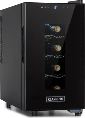 Image de Klarstein Cave a Vin, Réfrigérateur à Vin sur Pieds avec Porte en Verre, Cave à Vin de Vieillissement, Prosecco, Bière, Ecran Tactile, Réfrigérateur Bar, Frigo, Protection UV, 11-18°C, 8 Bouteilles
