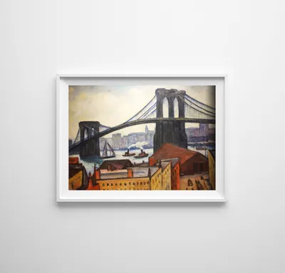 Produktbild von Poster - Canvas - Leinwand - 42 cm x 29,7 cm - Brooklyn Brücke