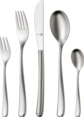 Produktbild von WMF Vision Besteckset 6 Personen, 30 teilig, eingesetzte Messerklinge, Cromargan protect Edelstahl mattiert, kratzbeständig, spülmaschinengeeignet