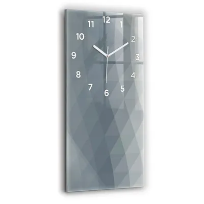 Produktbild von Wallfluent Wanduhr – Stilles Quarzuhrwerk - Uhr Dekoration Wohnzimmer Schlafzimmer Küche - Zifferblatt - weiße Zeiger - 30x60 cm - Graue Abstraktion