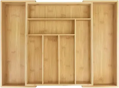 Image de Quorin Range-couverts Organiseur - 6-8 compartiments - Porte-couverts pour couteaux, fourchettes et cuillères - Range-cuisine